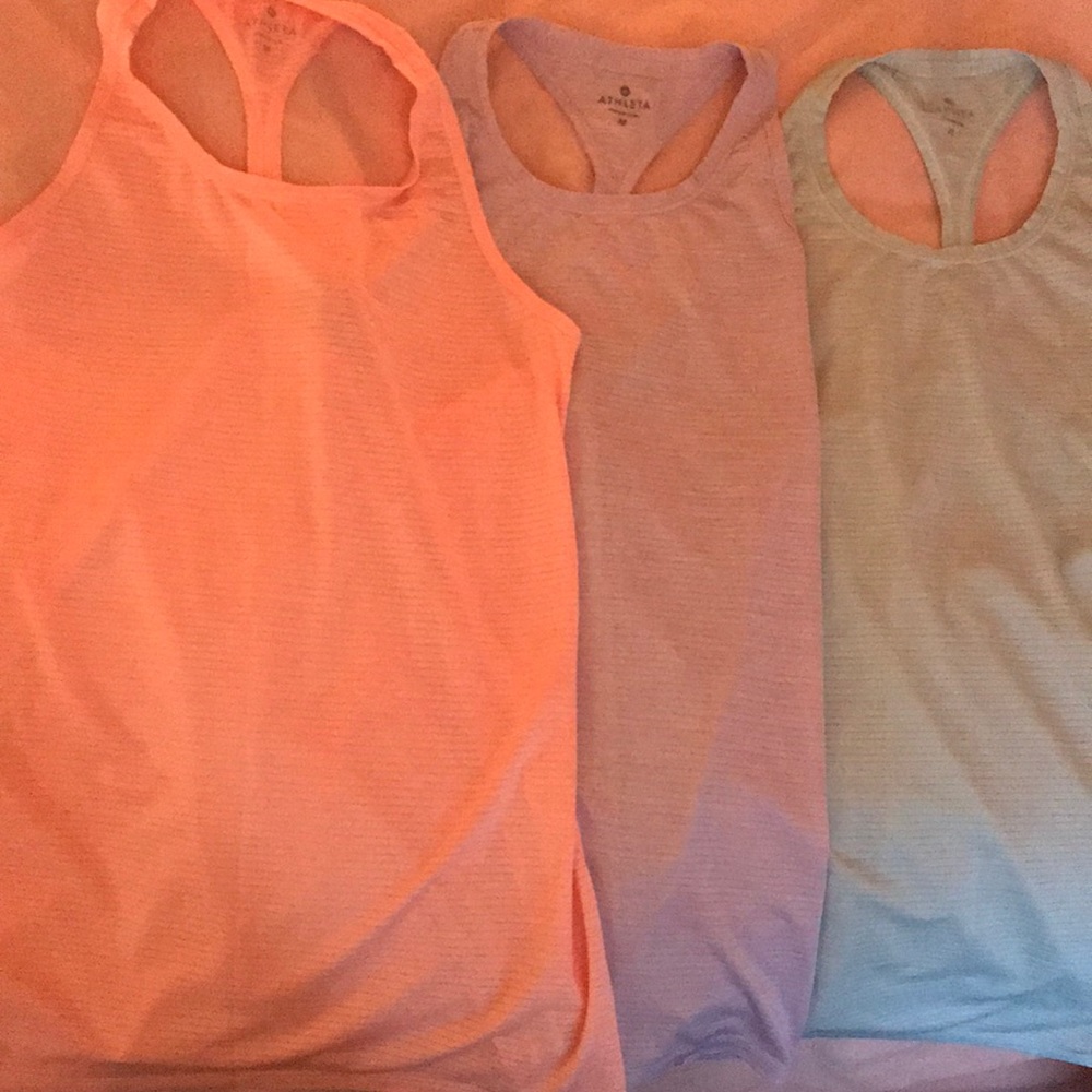 Athleta High Neck Chi Stripe Tank